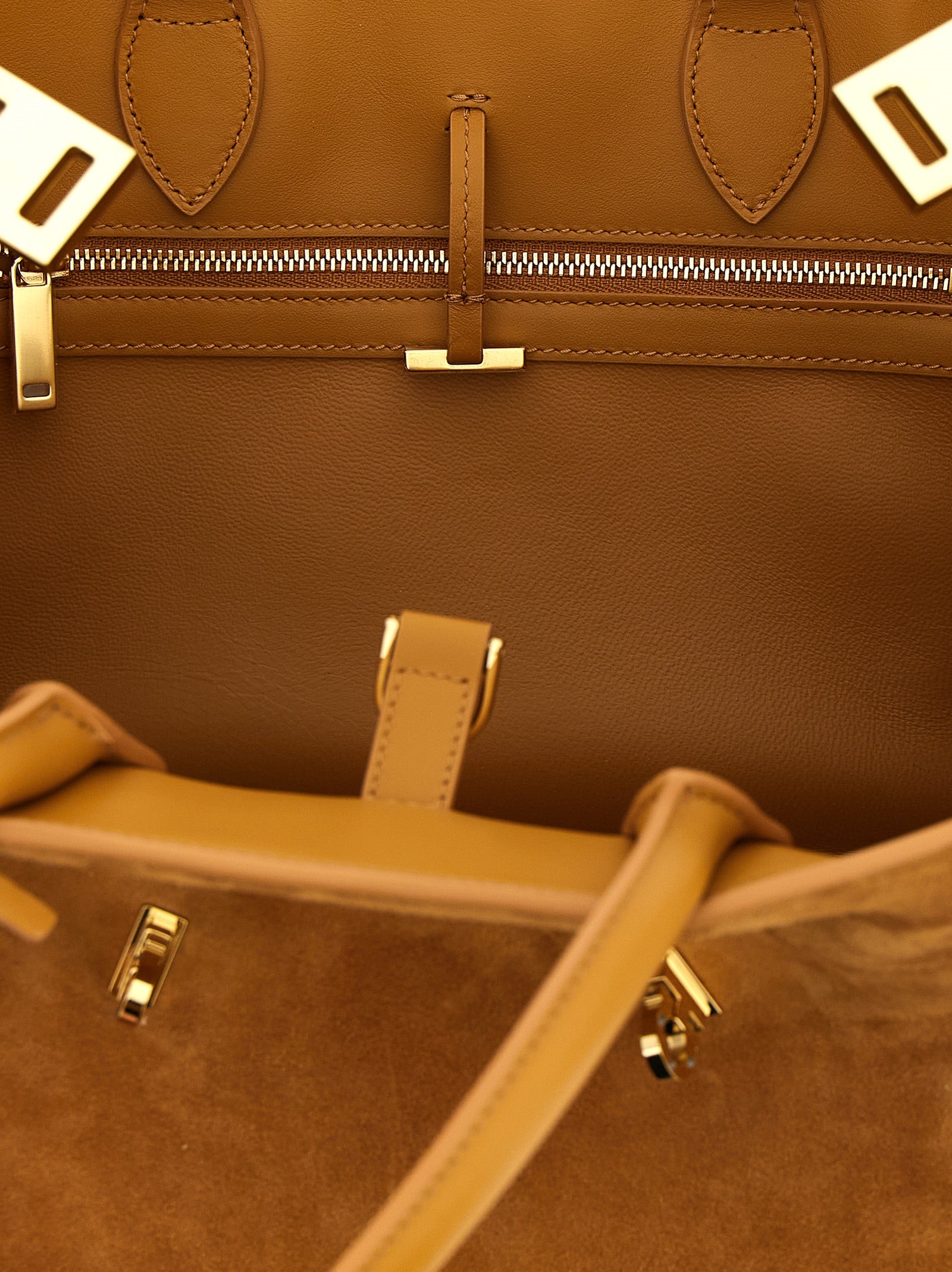 Ferragamo Hug Suede Handbag - Natural Brown