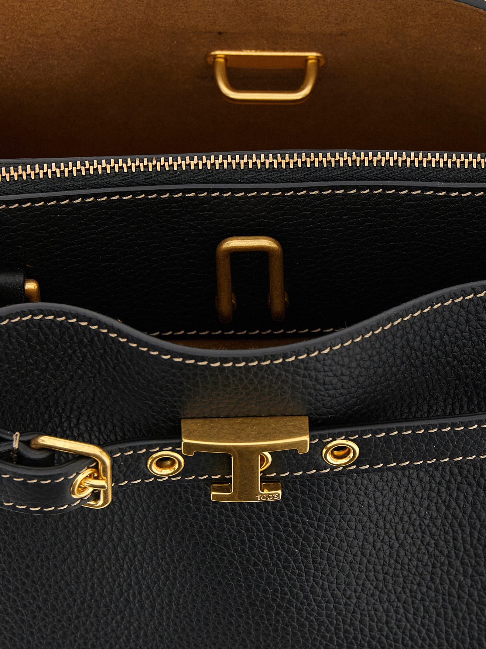 Tod's T Signature Mini Handbag - Black Leather