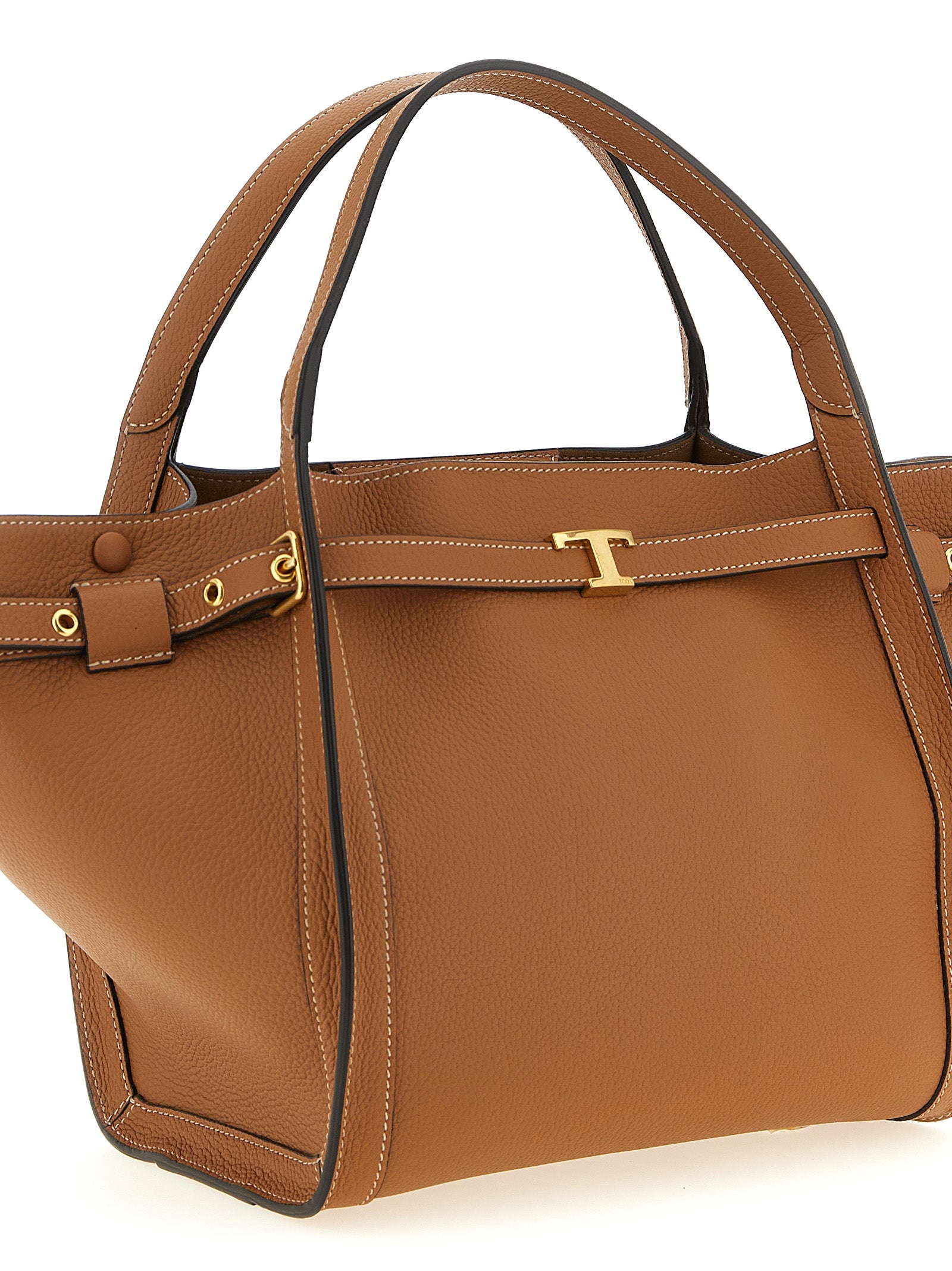 Tod's T Signature Small Shopping Bag - Brown Leather