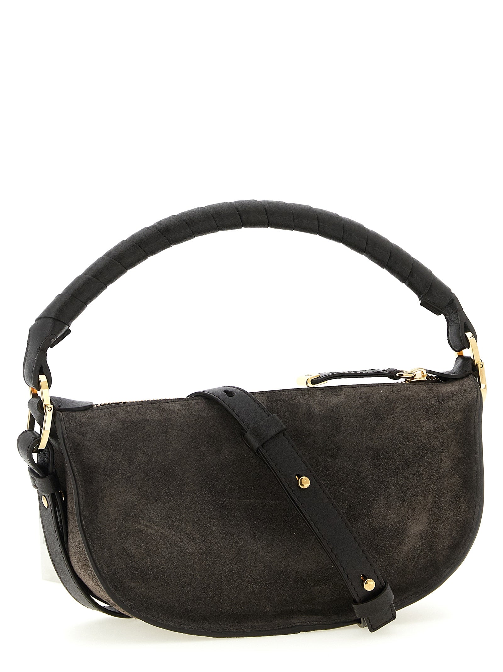 Chloé Mini Marcie Suede Shoulder Bag - Kohl Brown