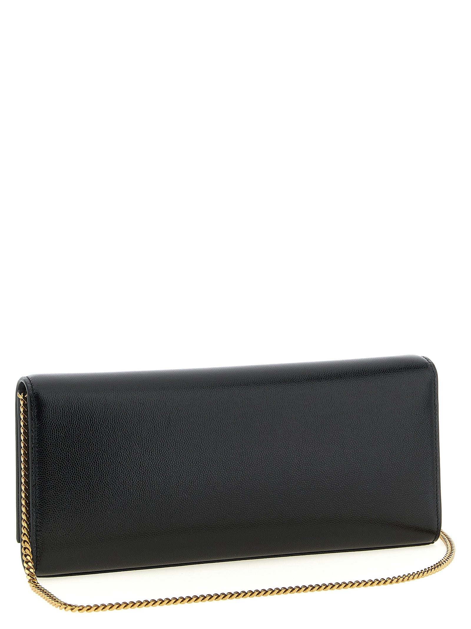 Saint Laurent Kate Clutch Grain de Poudre Leather - Black