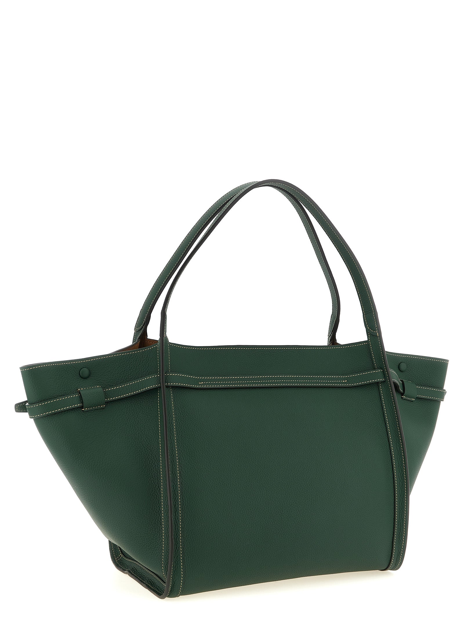 Tod's T Signature Medium Shopping Bag - Green Leather