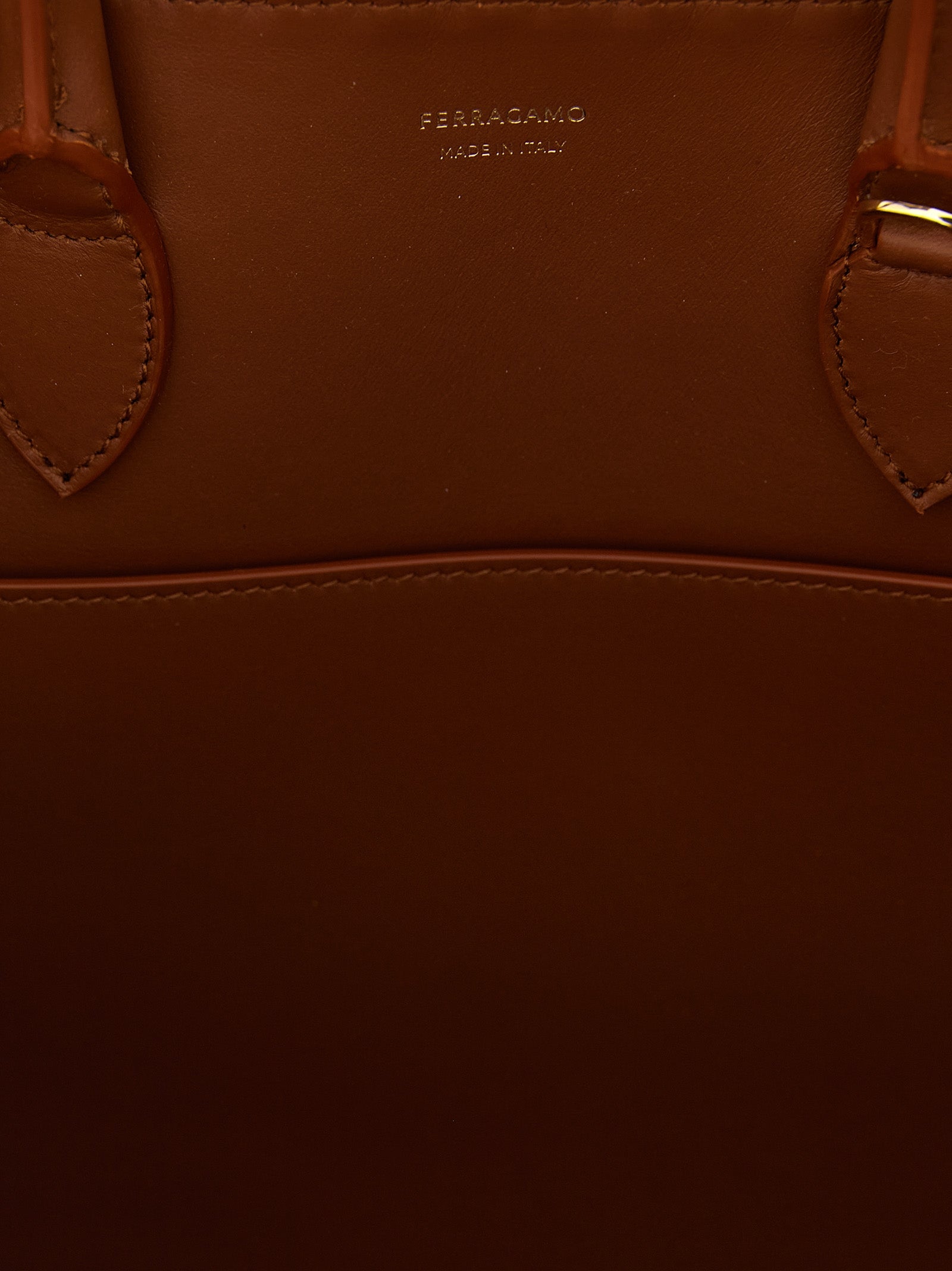 Ferragamo Hug Woven Handbag - Cognac