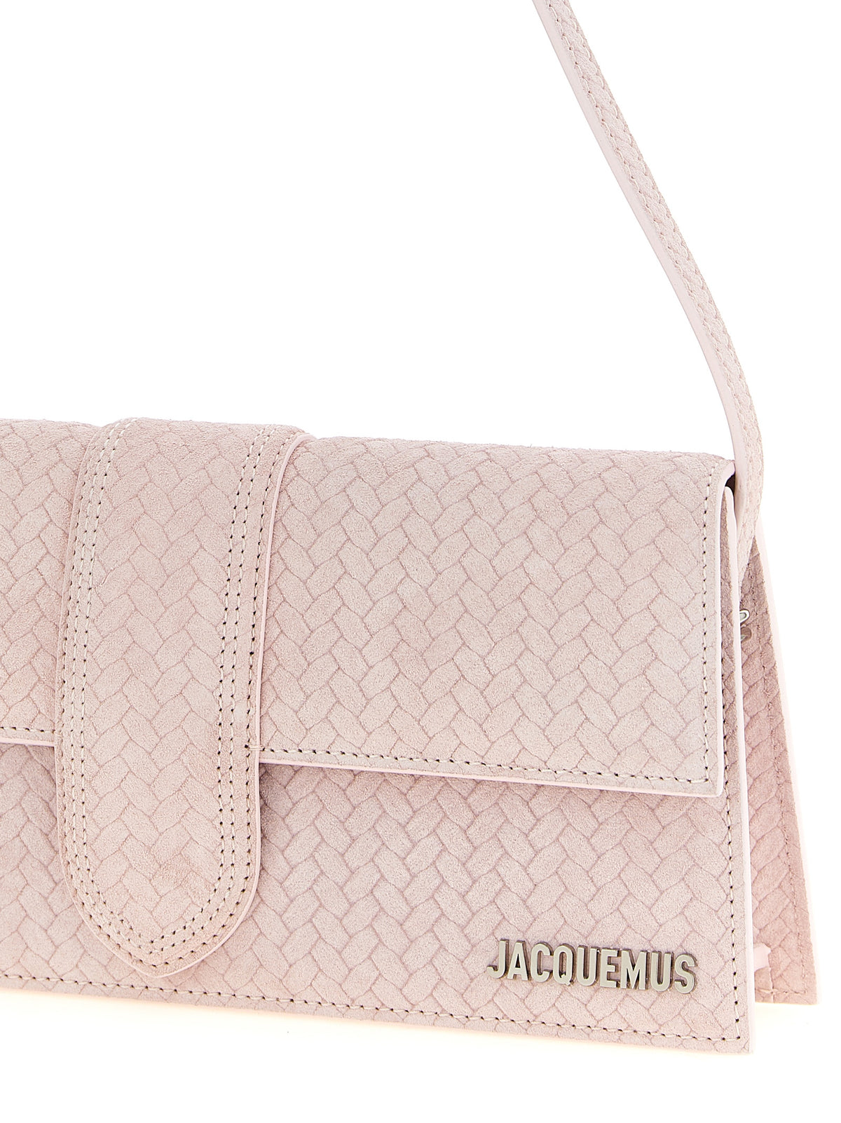 Jacquemus Le Bambino Long Flap Bag - Light Pink Suede Leather