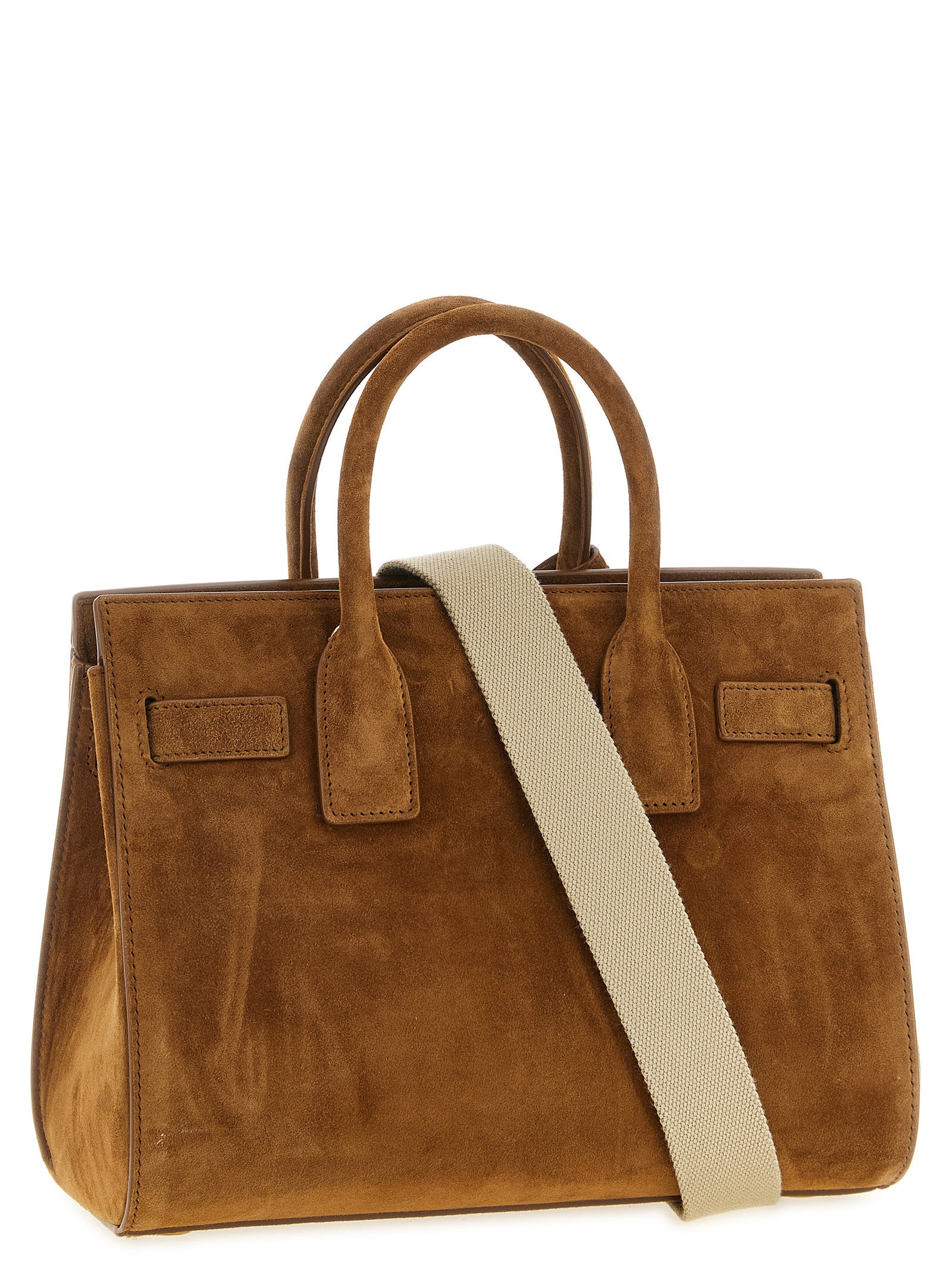 Saint Laurent Sac de Jour Small in Suede - Caramel Cognac