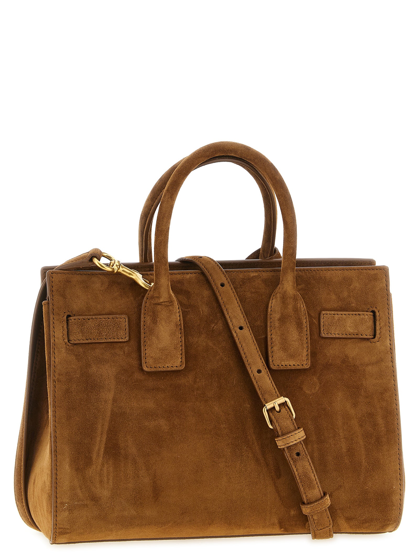 Saint Laurent Sac de Jour Small in Suede - Caramel Cognac