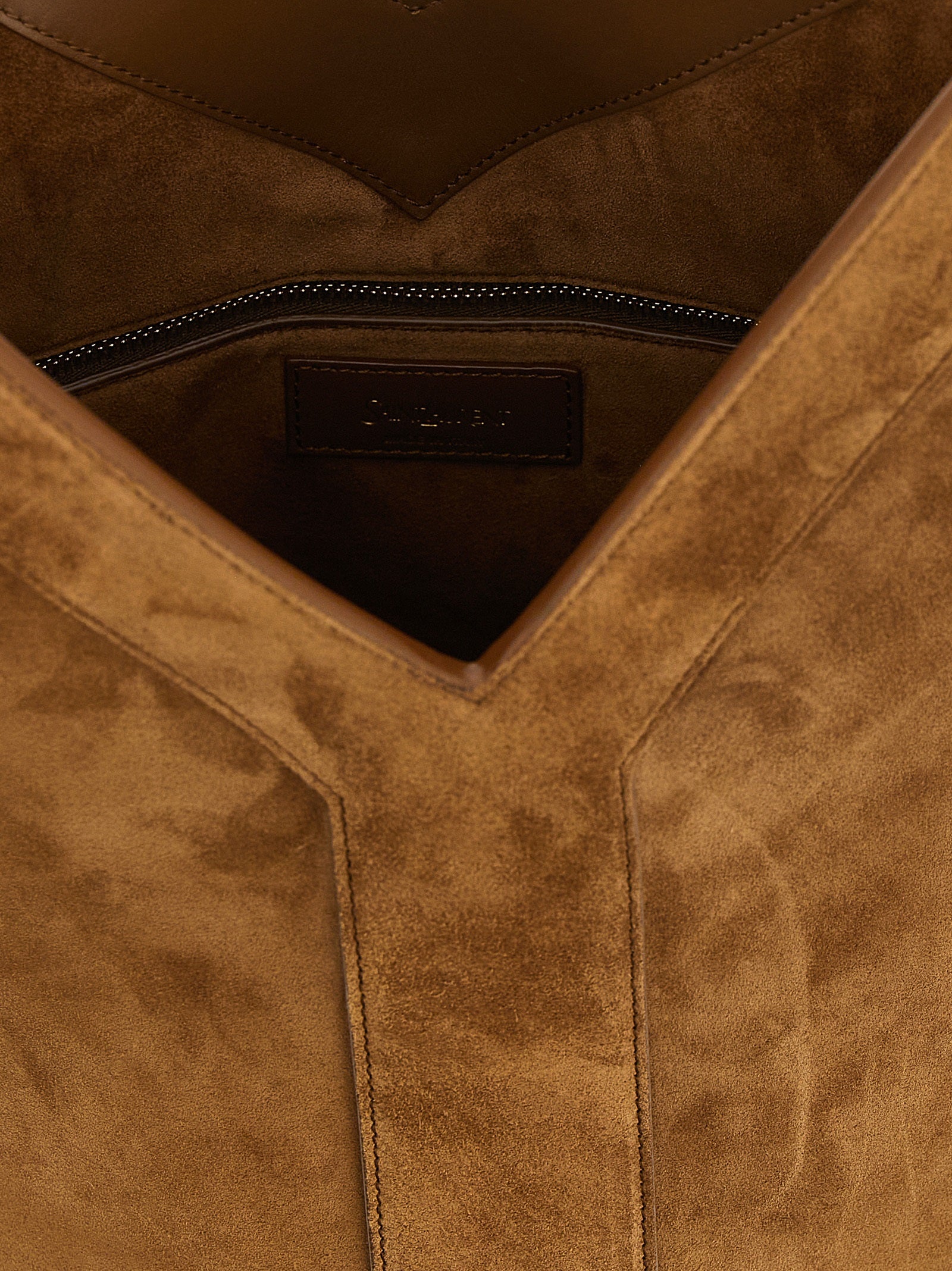 Saint Laurent Y Bucket Bag in Suede - Caramel Cognac