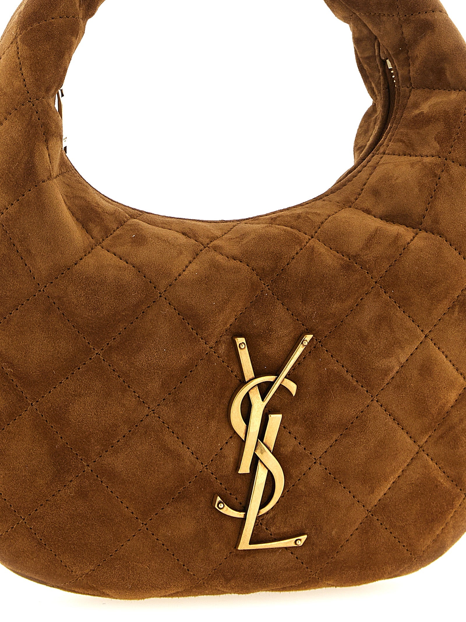 Saint Laurent Icarino in Quilted Suede - Caramel Cognac