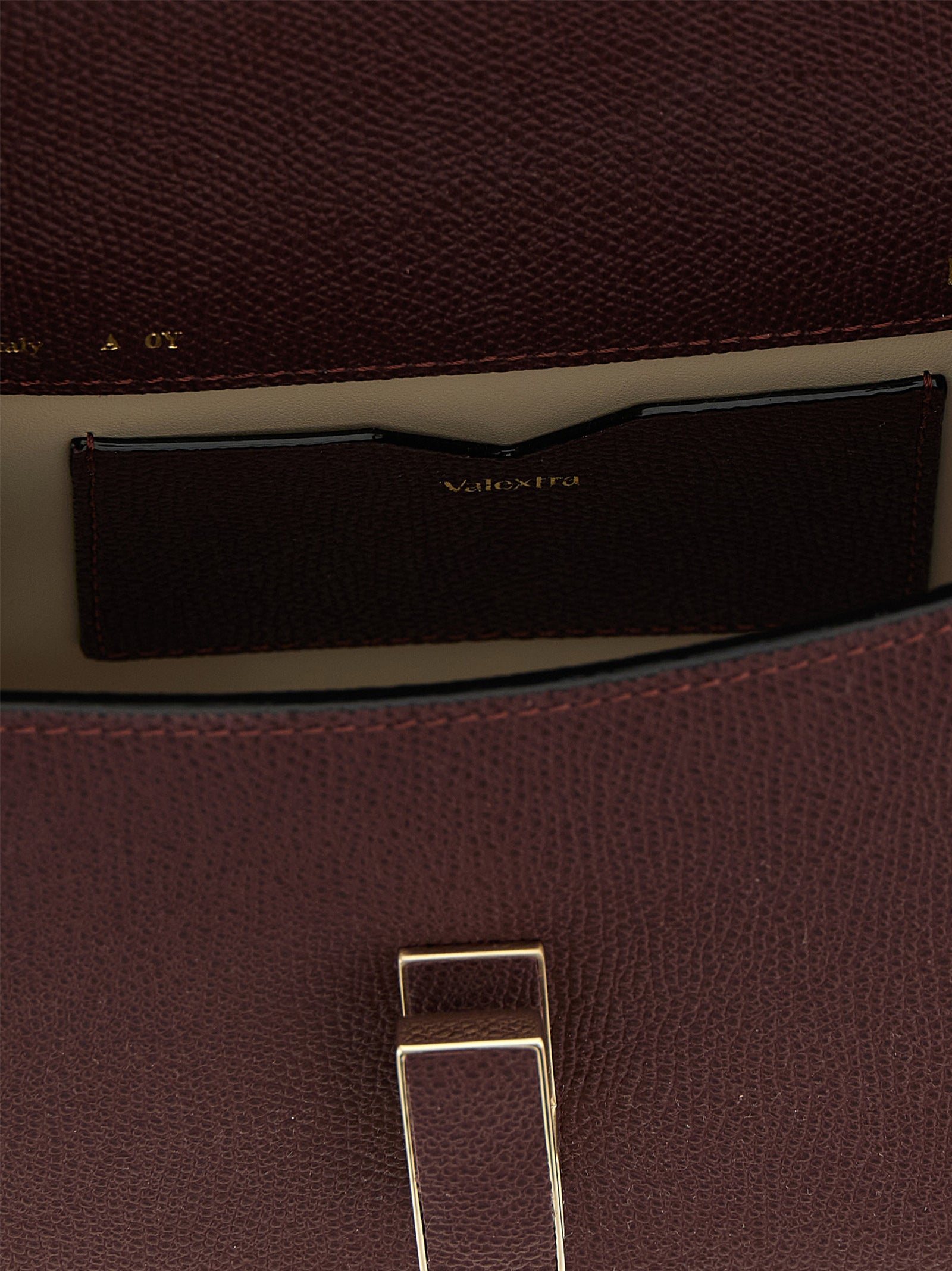 Valextra Iside Top Handle Micro Bag - Bordeaux Millepunte Leather