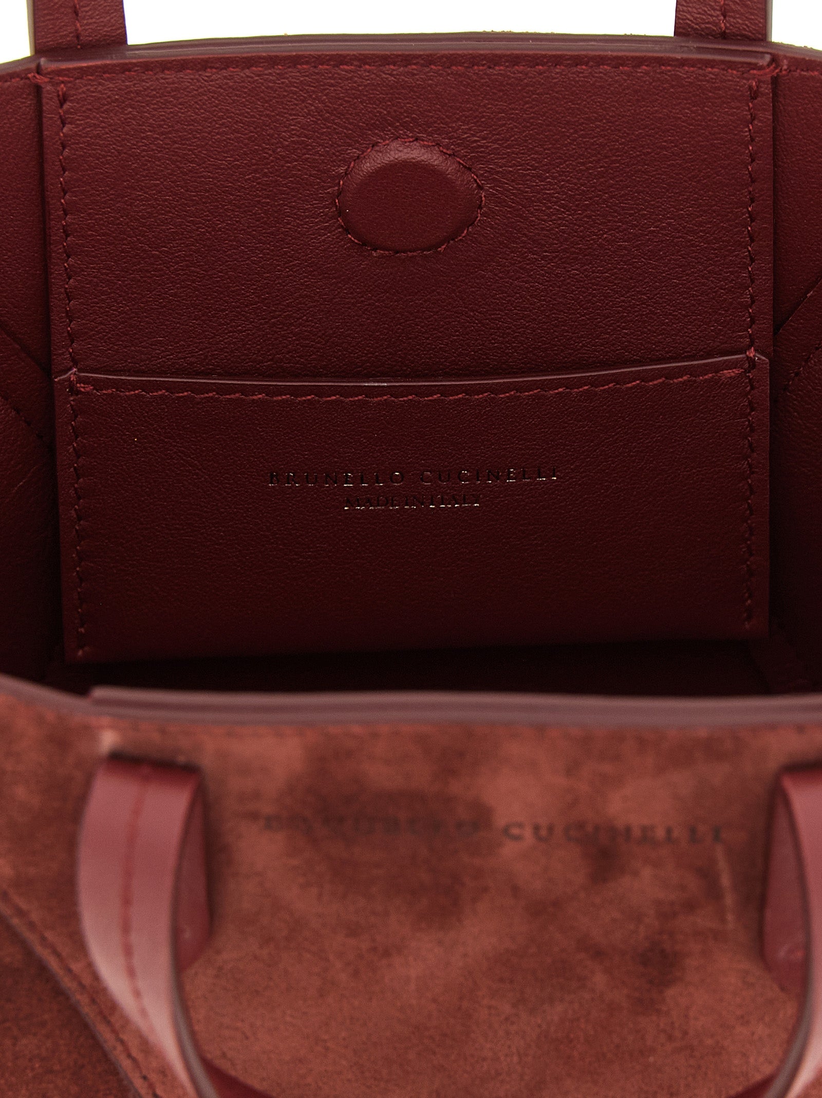Brunello Cucinelli BC Duo Mini Suede Bag – Bordeaux with Monili Detail