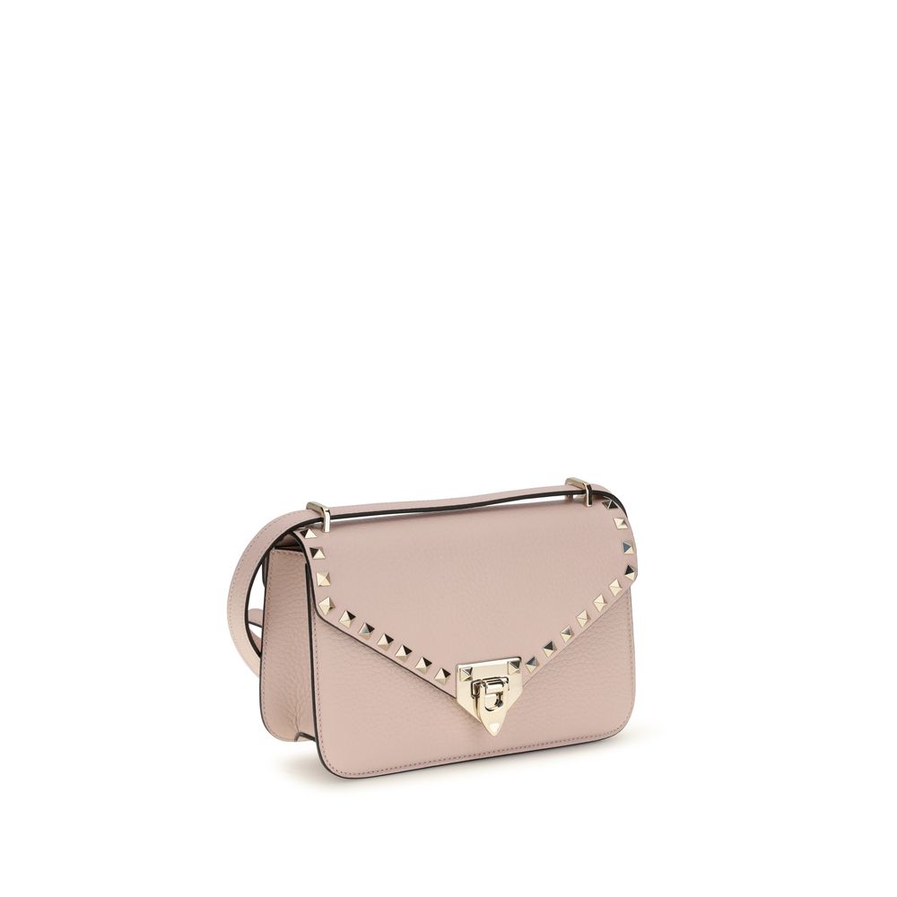 Valentino Garavani Rockstud Small Shoulder Bag in Grainy Calfskin - Pink