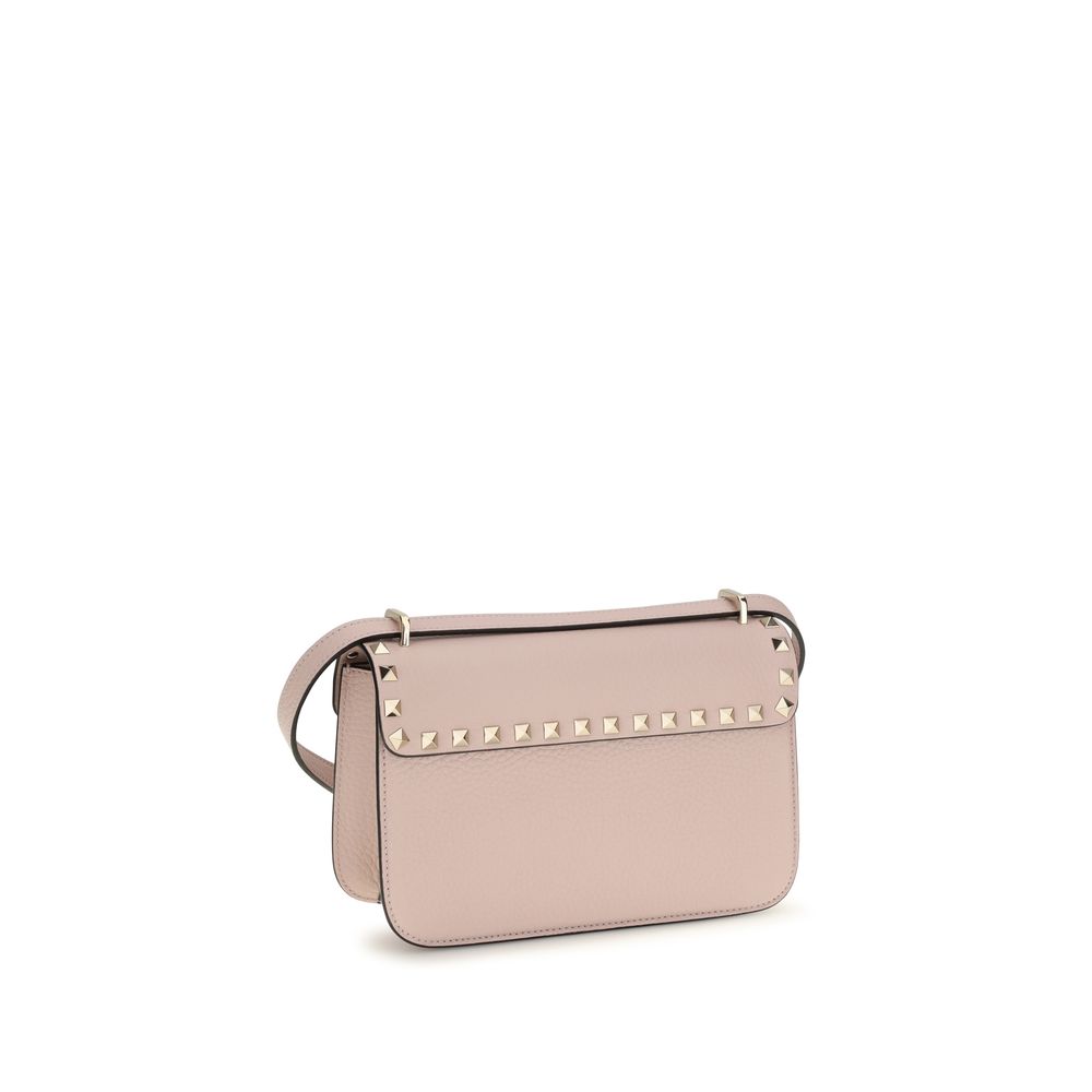 Valentino Garavani Rockstud Small Shoulder Bag in Grainy Calfskin - Pink