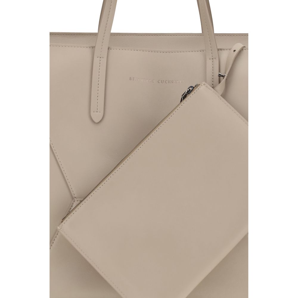 Brunello Cucinelli BC Duo Tote Bag - Buff Beige Calfskin