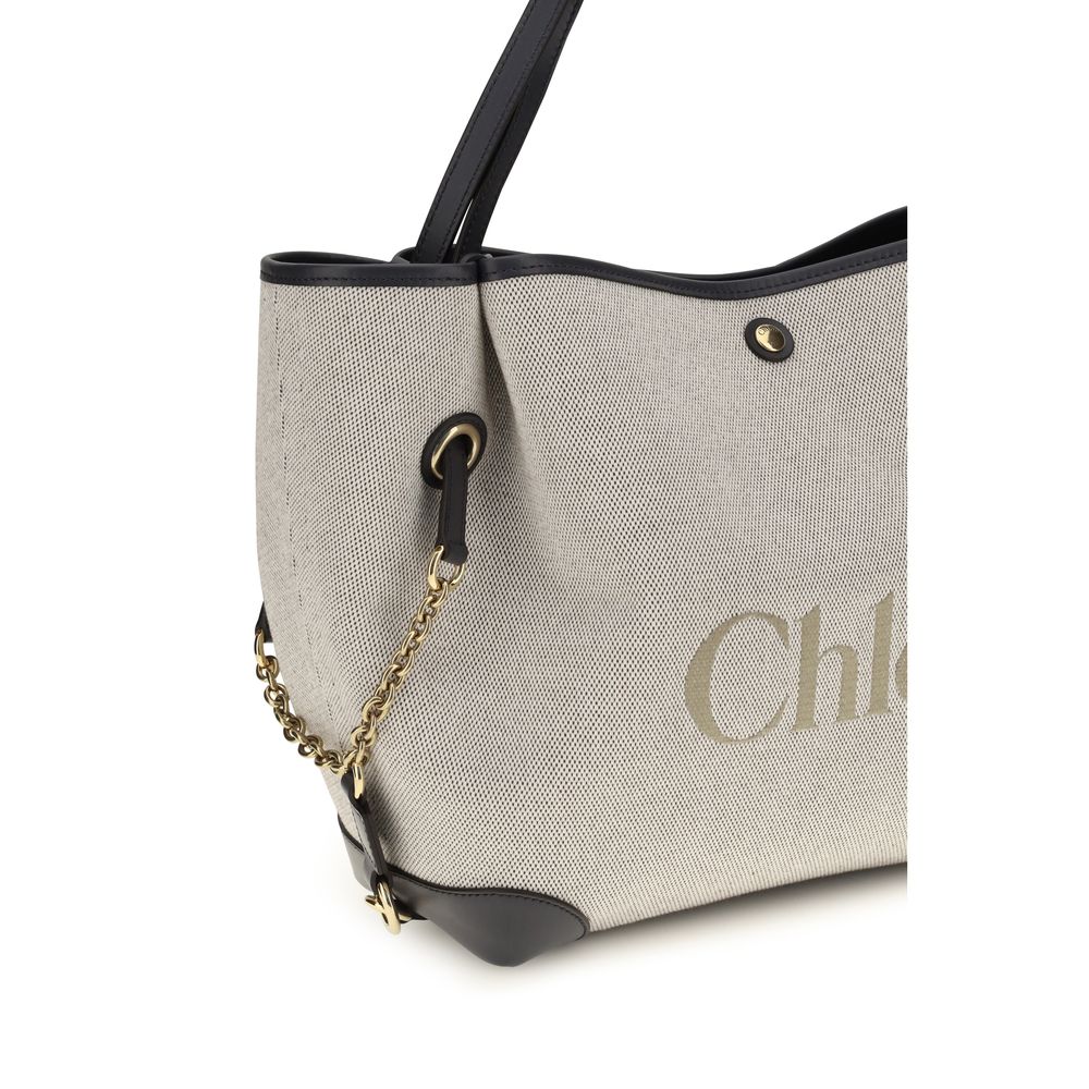Chloé Clover Double Carry Bag - Canvas Black Navy