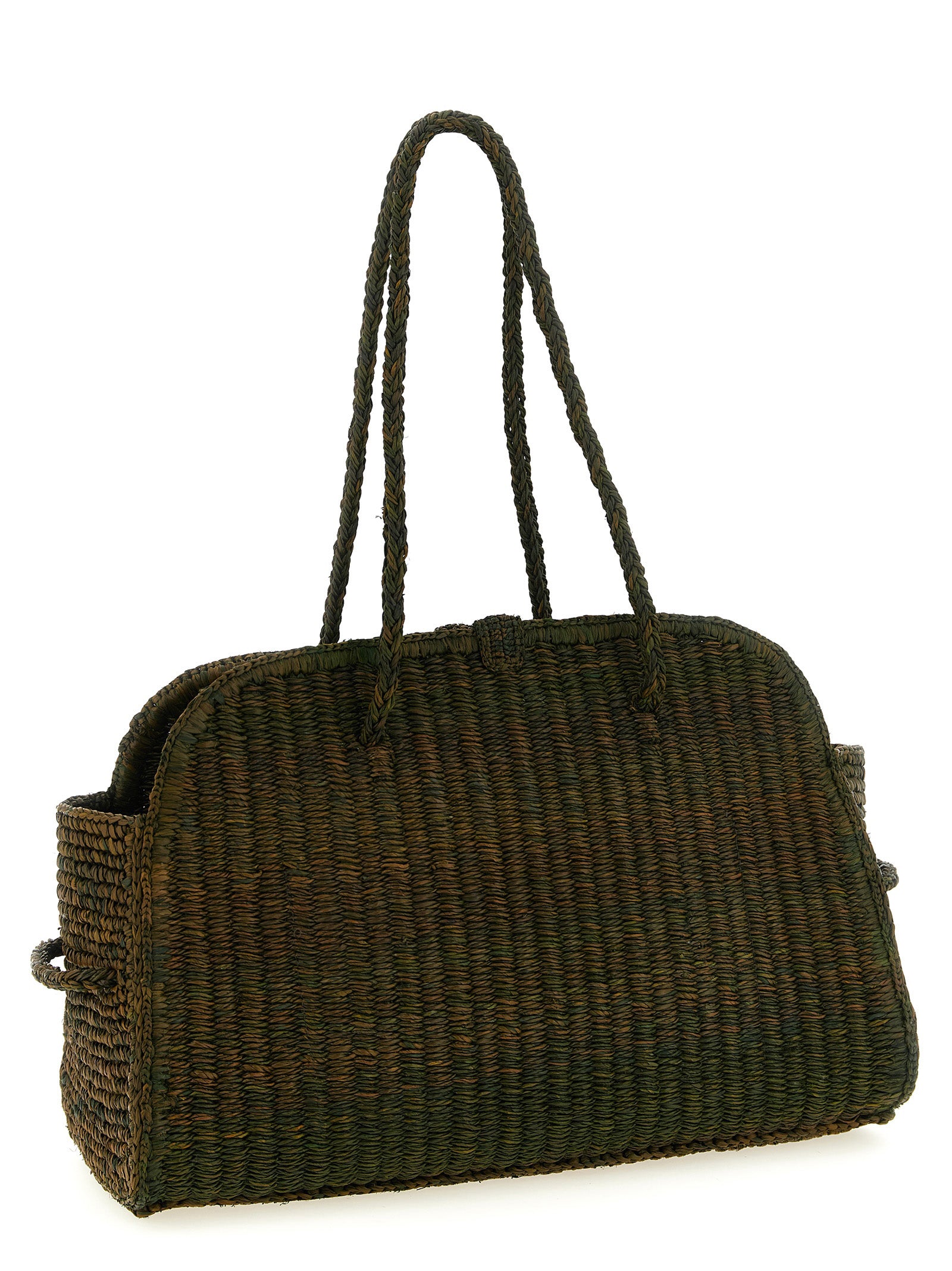 Jacquemus Le Turismo Bowling Bag - Dark Green Raffia