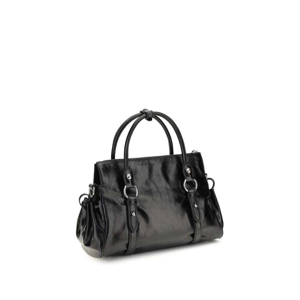 Miu Miu Glossy Leather Handbag - Black
