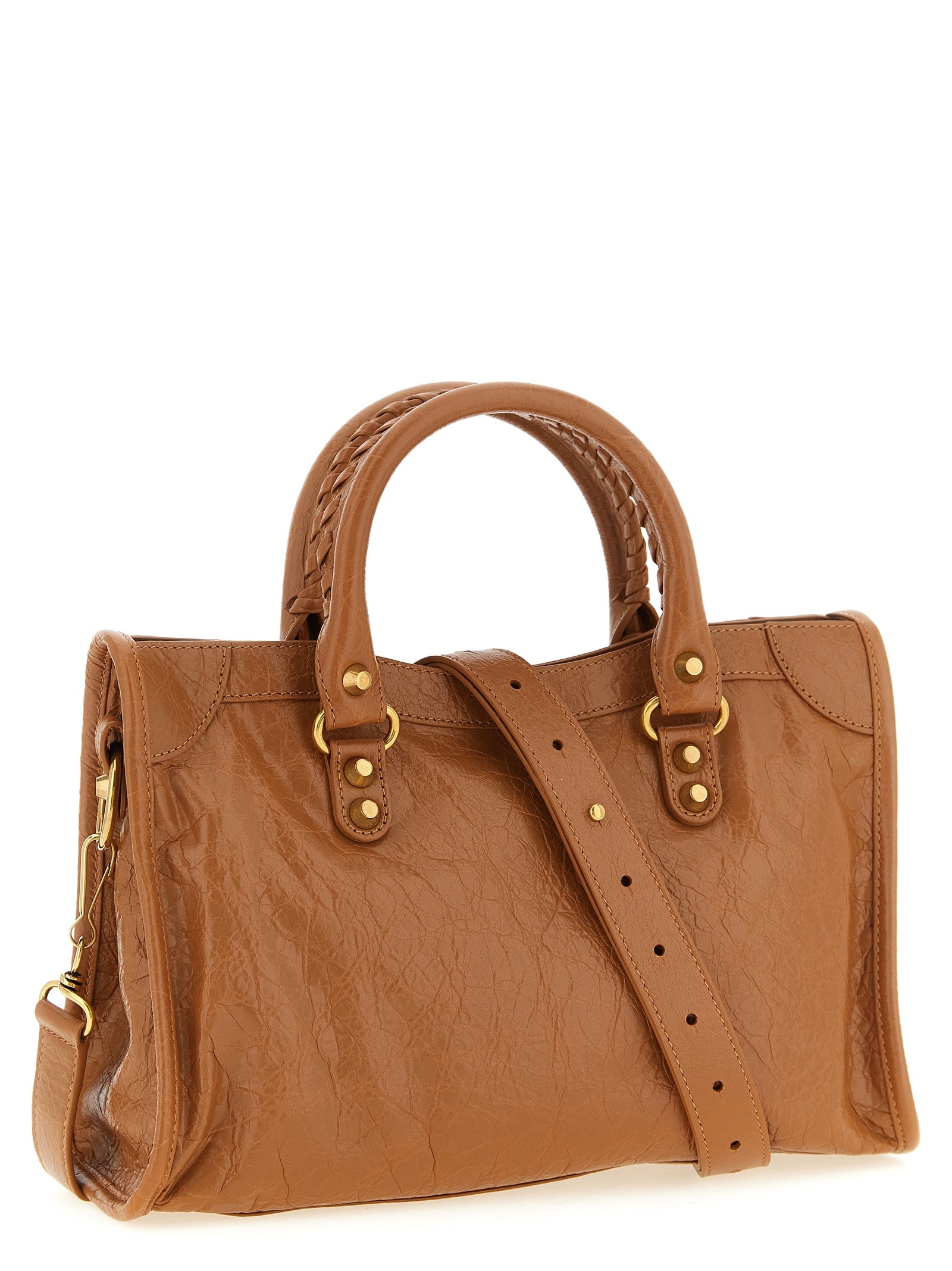 Balenciaga Le City Bag Small - Camel Arena Lambskin with Aged Gold Hardware