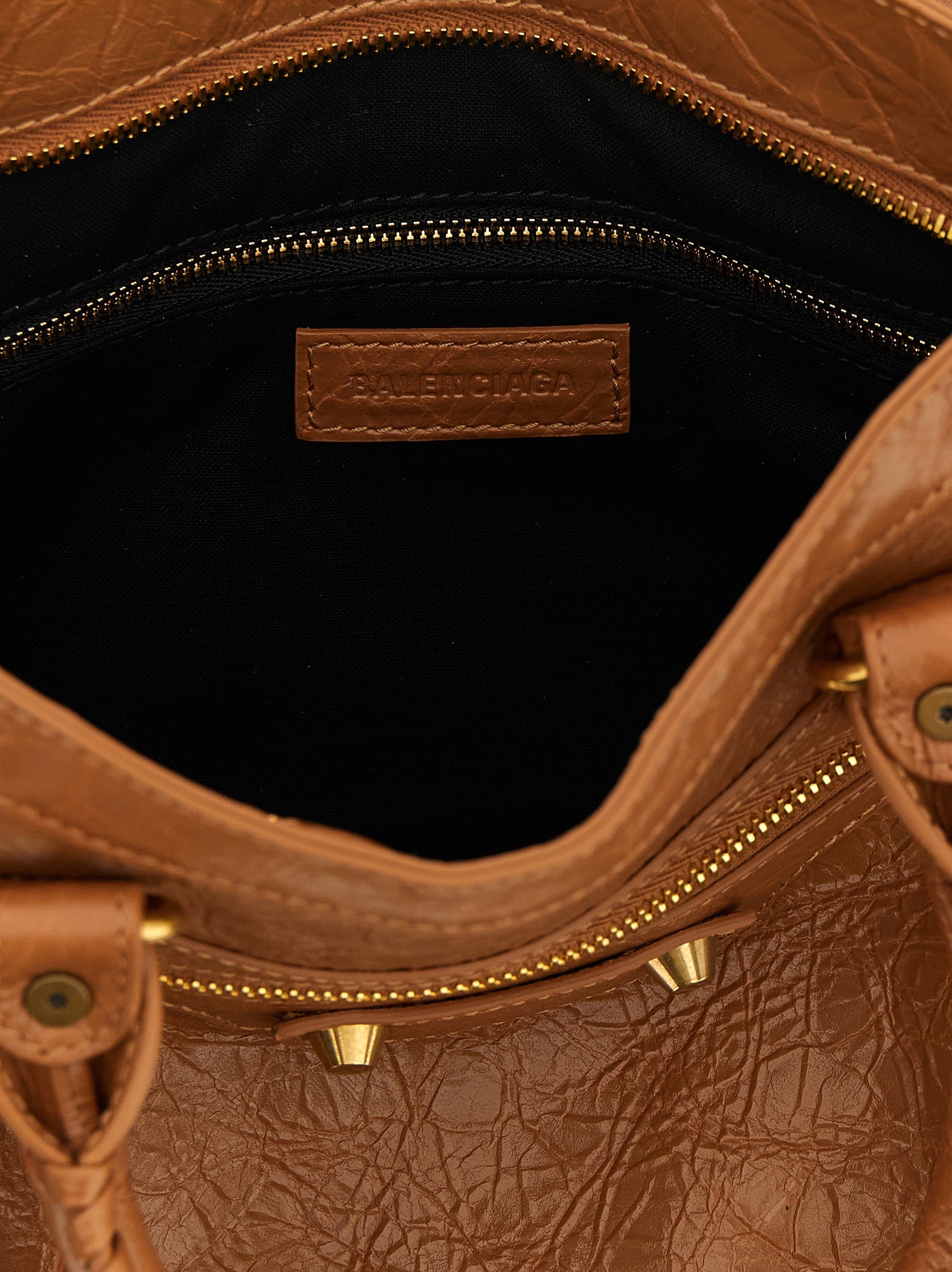 Balenciaga Le City Bag Small - Camel Arena Lambskin with Aged Gold Hardware