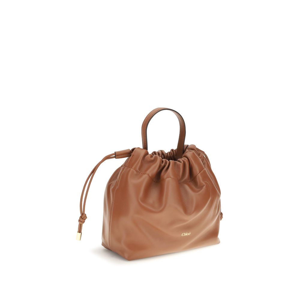 Chloé Icons Small Shoulder Bag with Chain - Tan