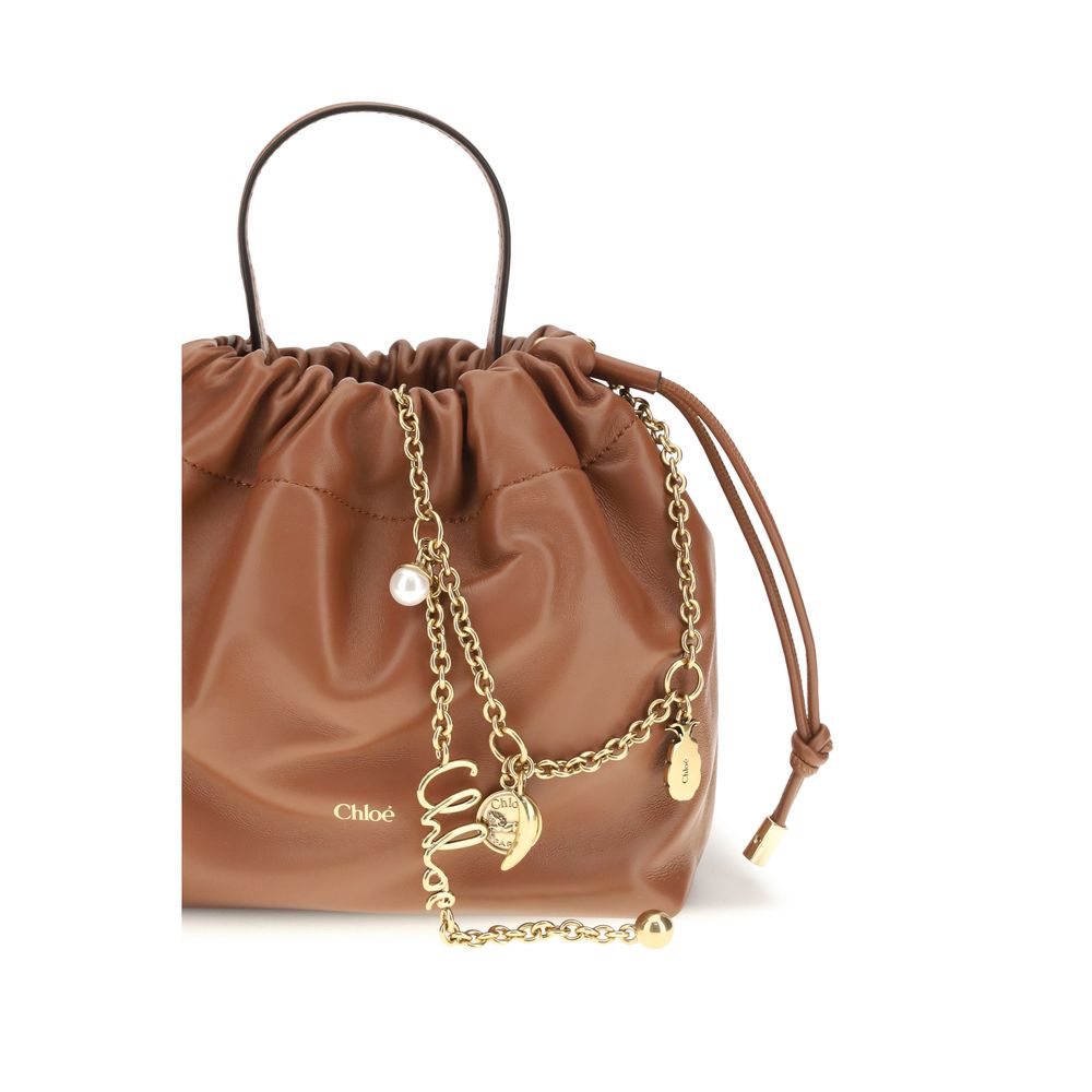 Chloé Icons Small Shoulder Bag with Chain - Tan