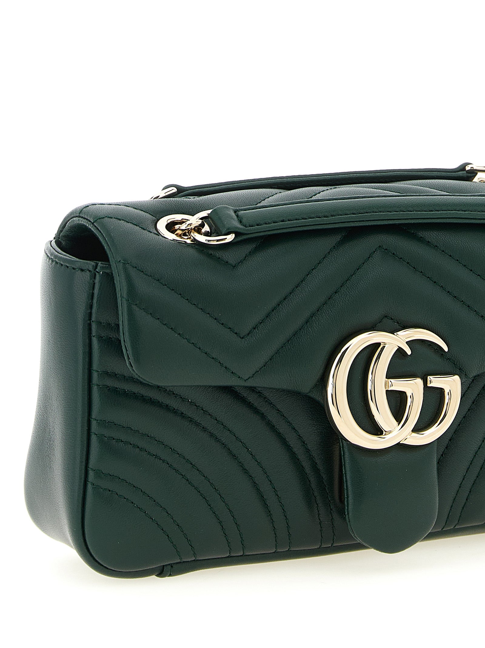 Gucci GG Marmont Small Shoulder Bag - Green Leather