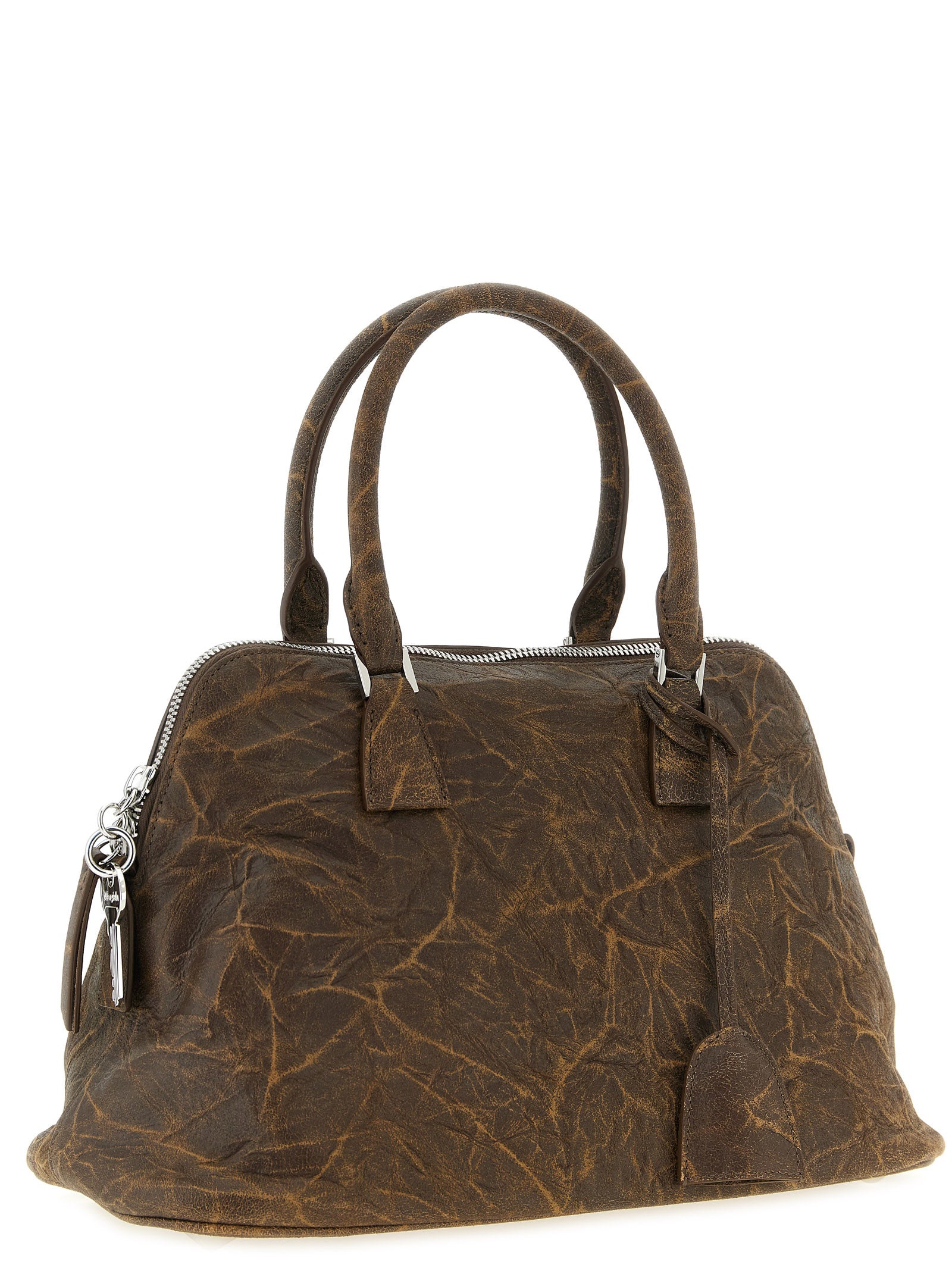 Maison Margiela 5AC Soft Medium Bag - Brown Distressed-Effect Leather