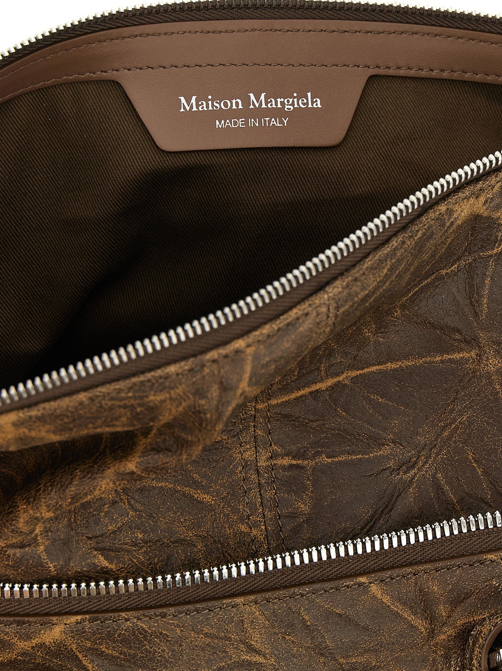 Maison Margiela 5AC Soft Medium Bag - Brown Distressed-Effect Leather