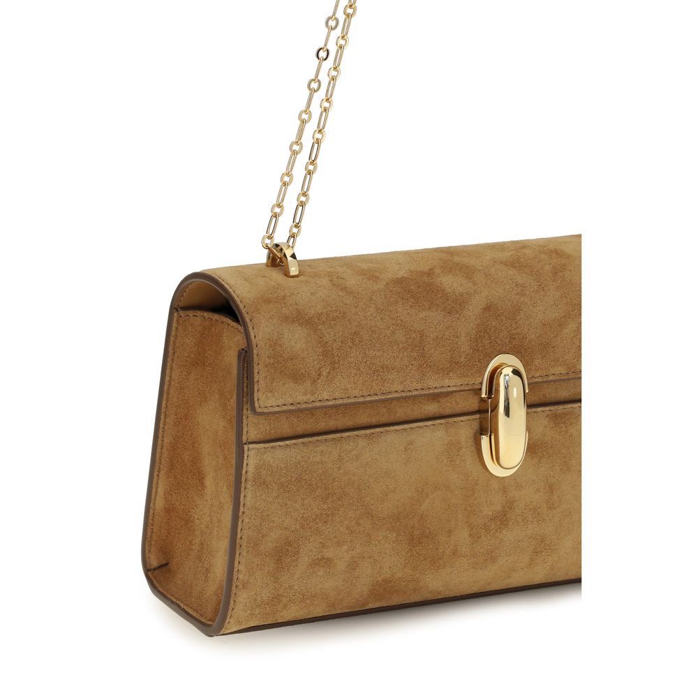 Savette Symmetry Chain Pochette - Saddle Suede