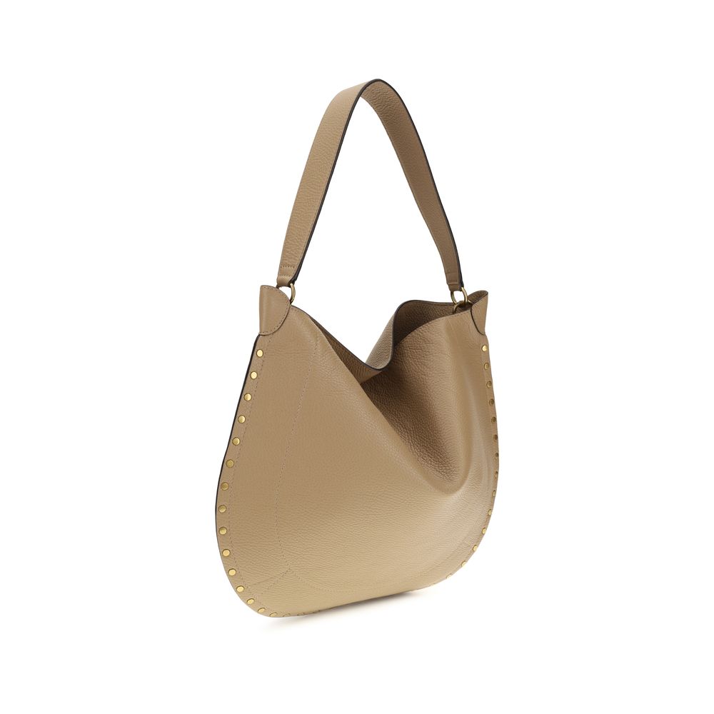 Isabel Marant Oskan Hobo Soft Grained Leather Bag - Cappuccino