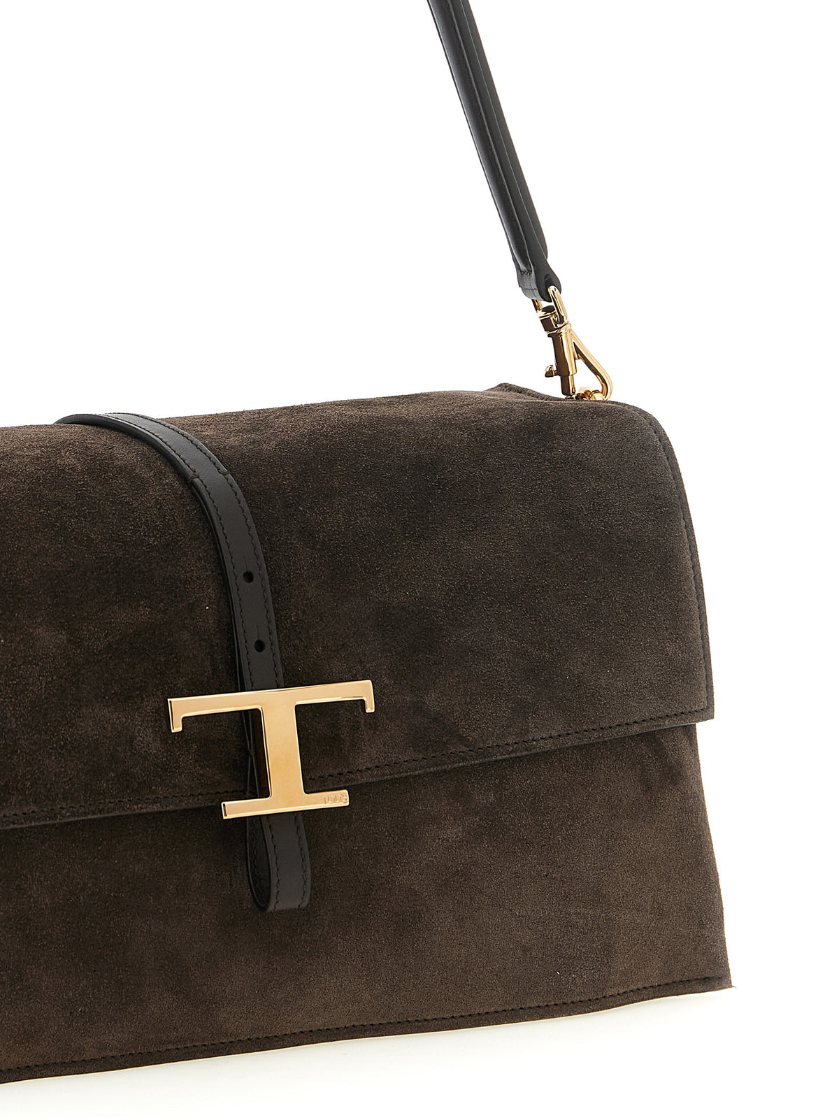 Tod's T Timeless Small Flap Bag - Brown Suede