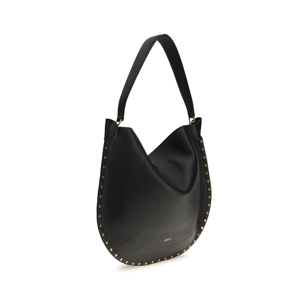 Isabel Marant Oskan Hobo Soft Grained Leather Bag - Black
