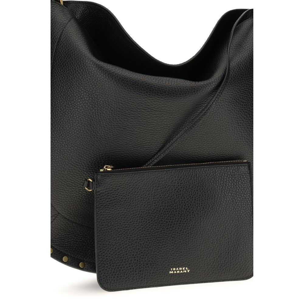 Isabel Marant Oskan Hobo Soft Grained Leather Bag - Black