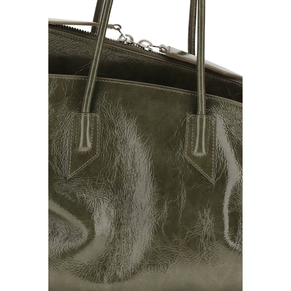 The Attico La Passeggiata Medium Top Handle - Olive Brown