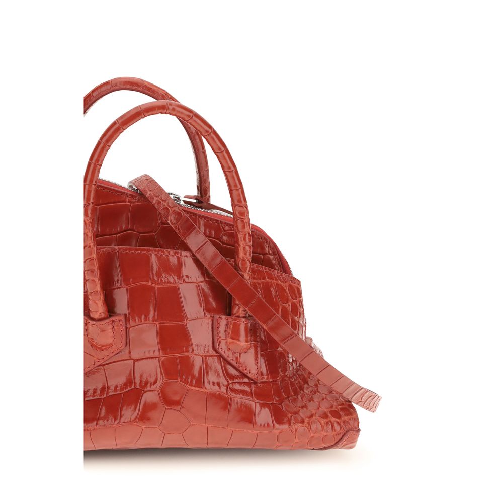 The Attico La Passeggiata Mini Top Handle - Red Croc-Print Leather