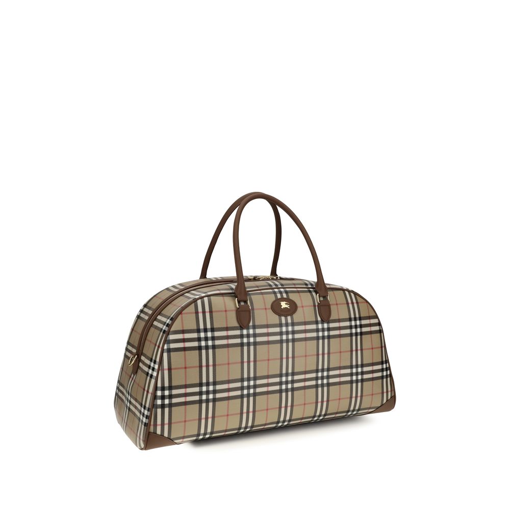Burberry Check Holdall Bag - Archive Beige