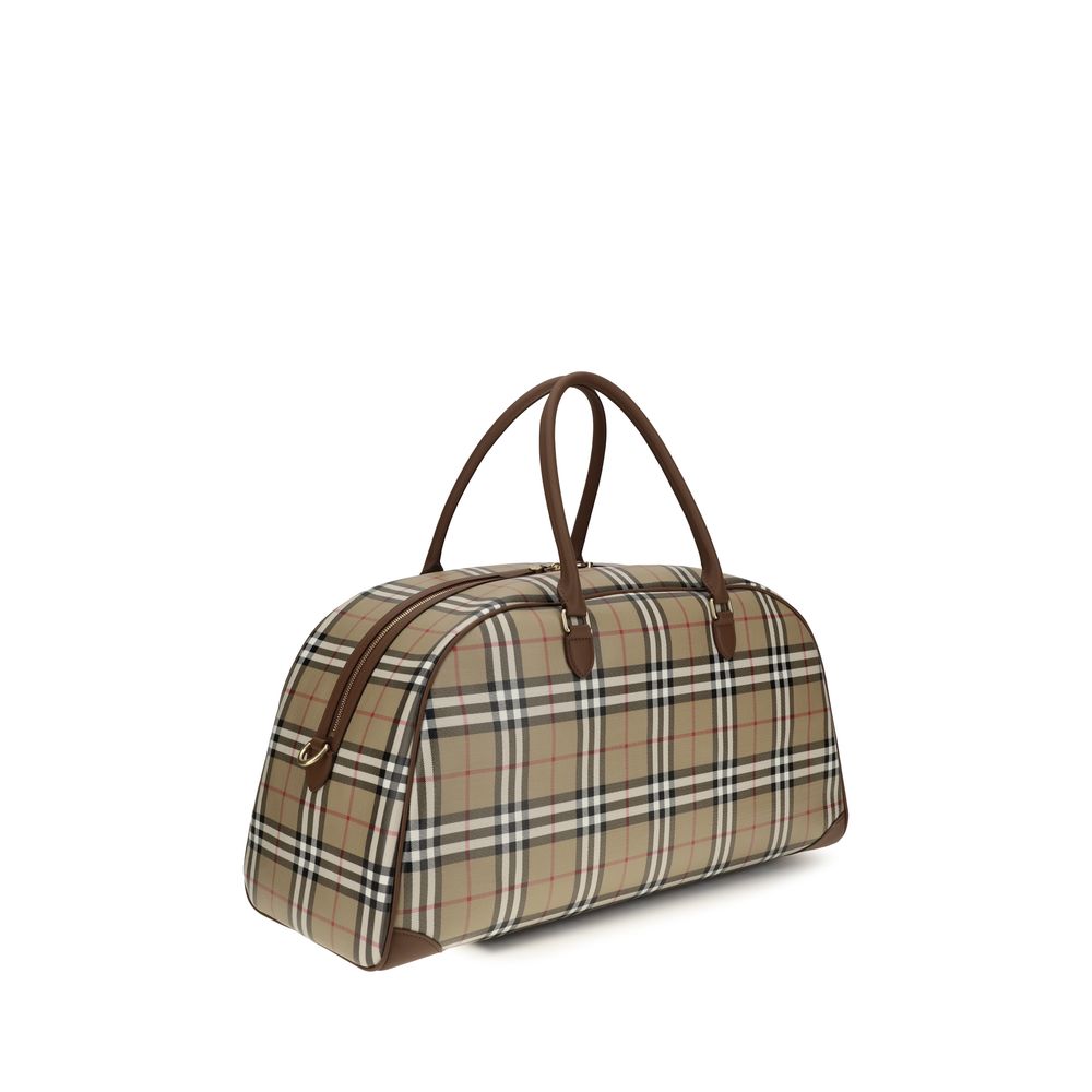 Burberry Check Holdall Bag - Archive Beige
