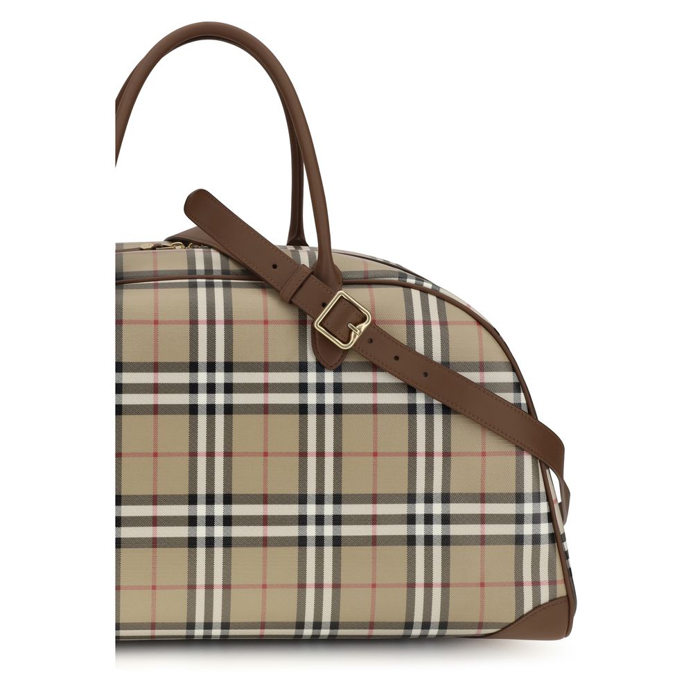 Burberry Check Holdall Bag - Archive Beige