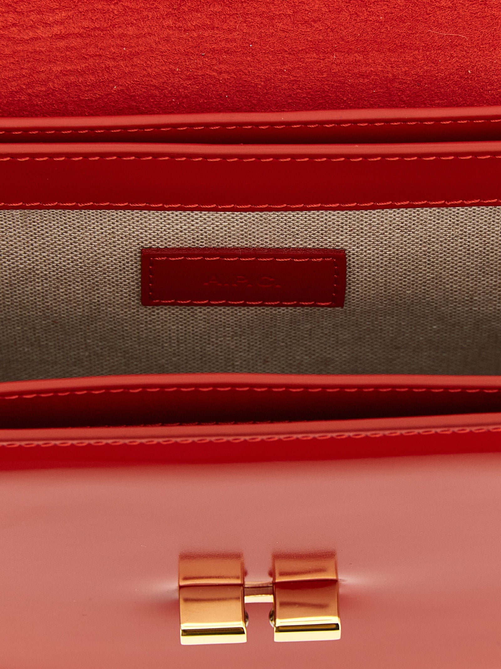 A.P.C. Grace Small Bag in Glazed Leather - Bright Red