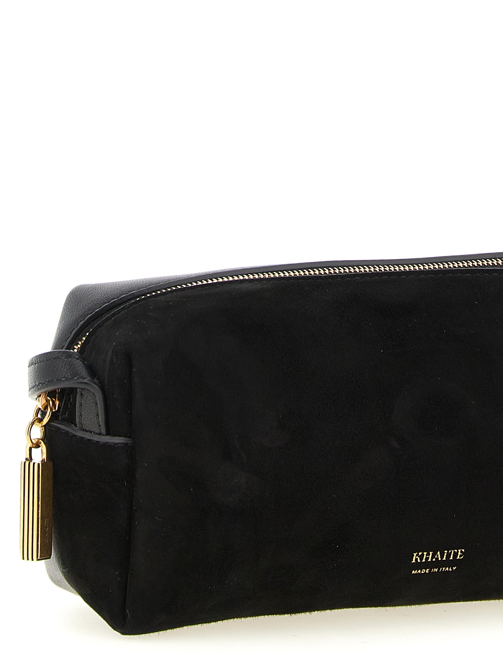 Khaite Kye Mini Crossbody Bag - Black Suede and Black Smooth Calfskin