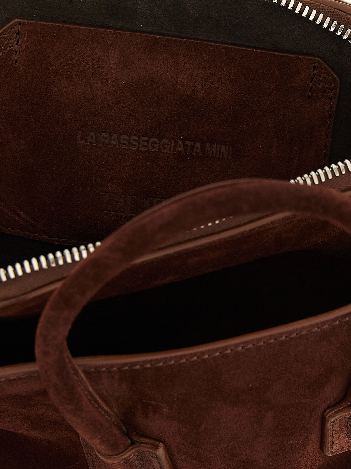 The Attico La Passeggiata Mini Top Handle - Chocolate Brown Suede