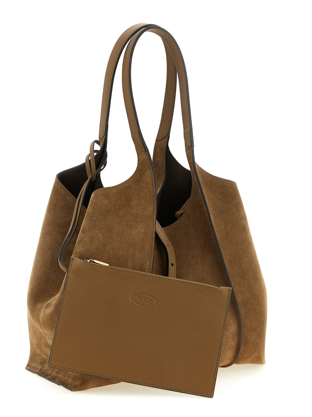 Tod's T Timeless Small Shopping Bag - Brown Suede