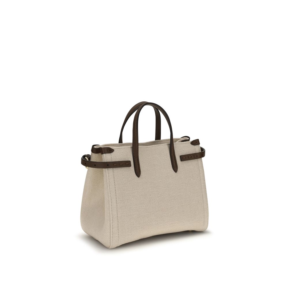Valentino Garavani Antibes Small Embroidered Linen Shopping Bag - Ecru