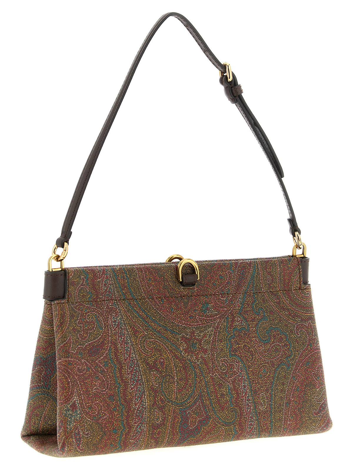 Etro Arnica Mini Clutch Talk - Brown Paisley Jacquard Fabric