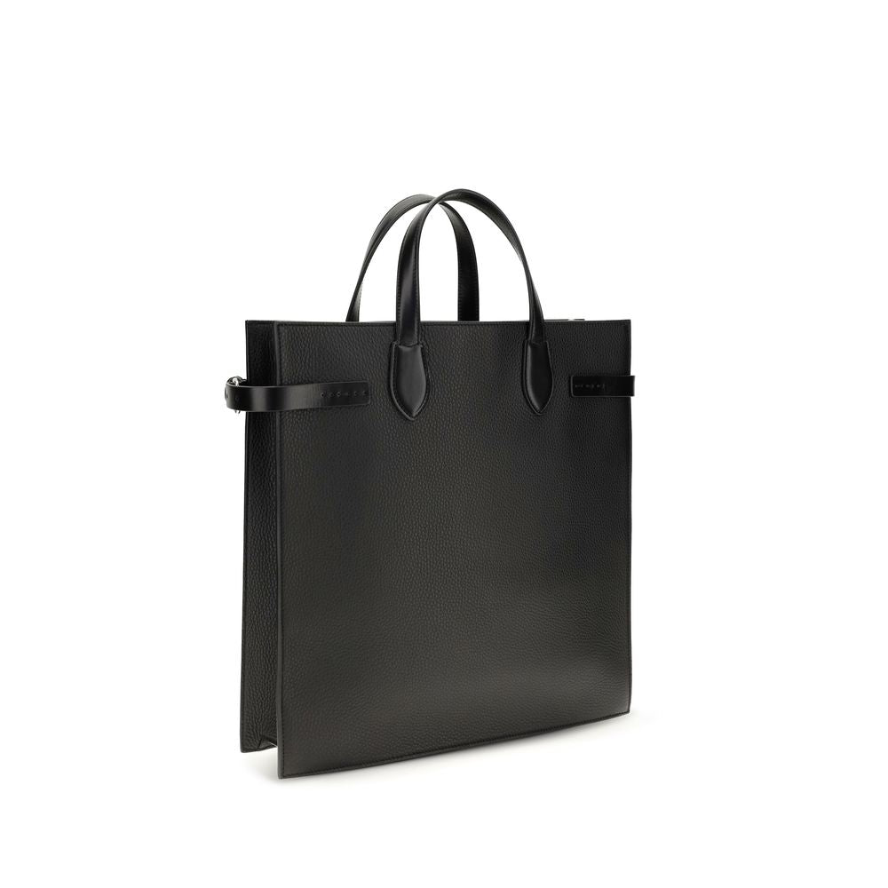 Valentino Garavani Antibes Medium Tote Bag - Black Grained Leather