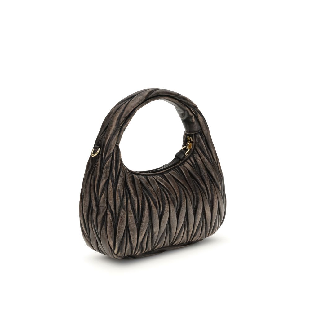 Miu Miu Wander Matelassé Nappa Leather Bag - Coffee