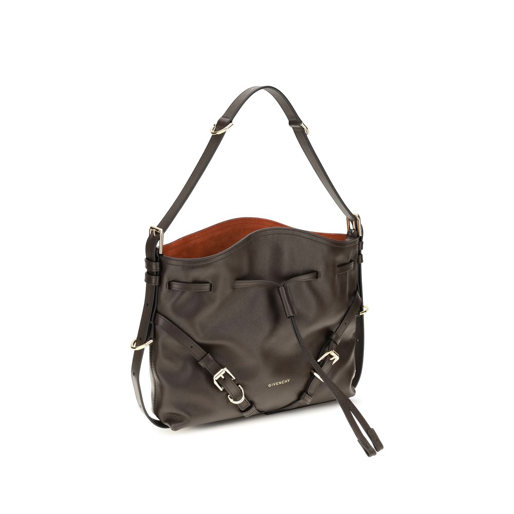 Givenchy Voyou Small Bucket Bag - Chocolate Shiny Leather