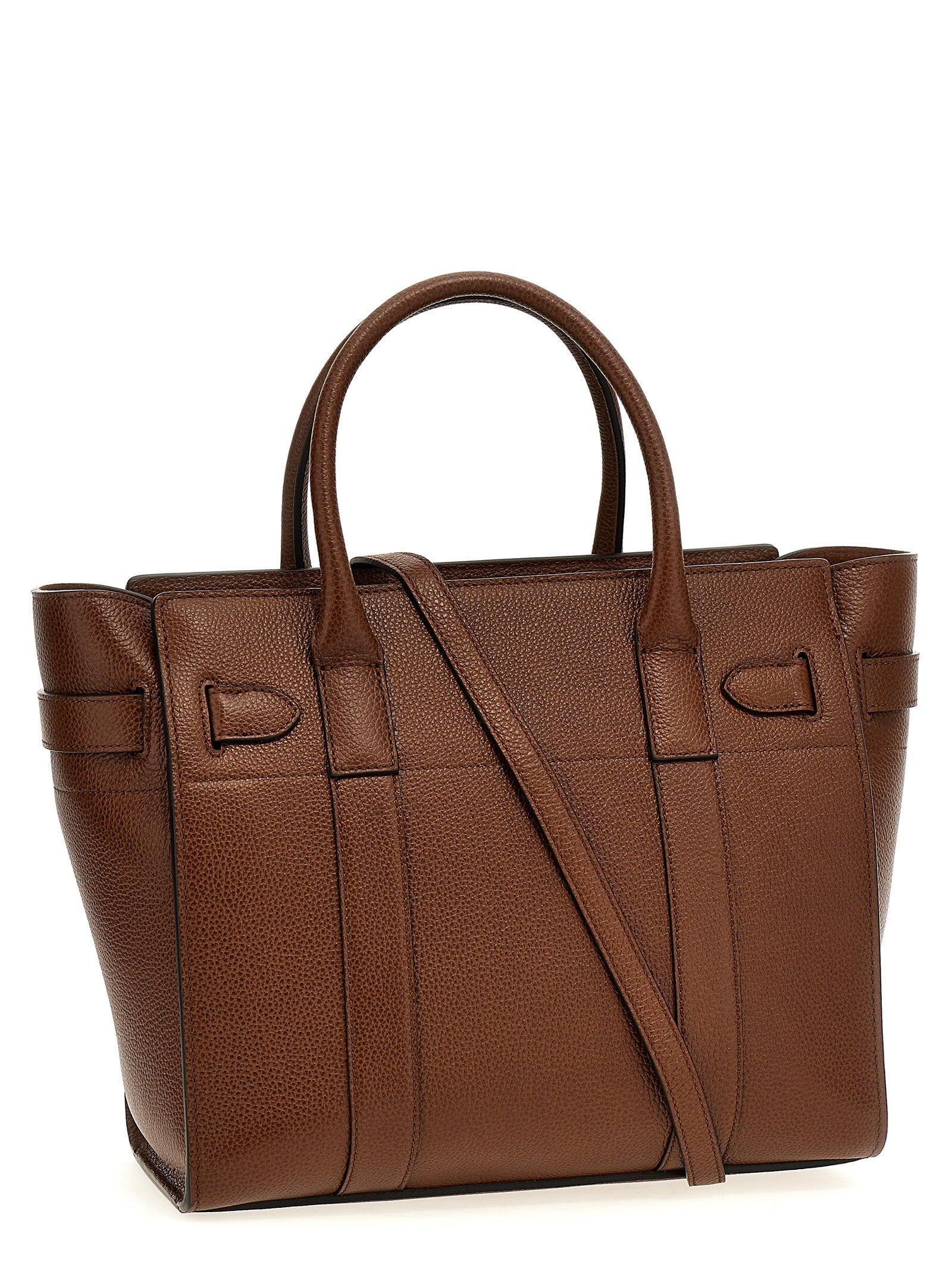 Mulberry Small Zipped Bayswater Tote Bag - Oak Two-Tone Classic Grain