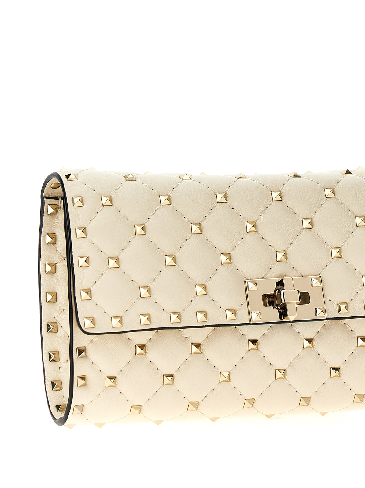 Valentino Garavani Rockstud Spike Crossbody Clutch Bag - Light Ivory