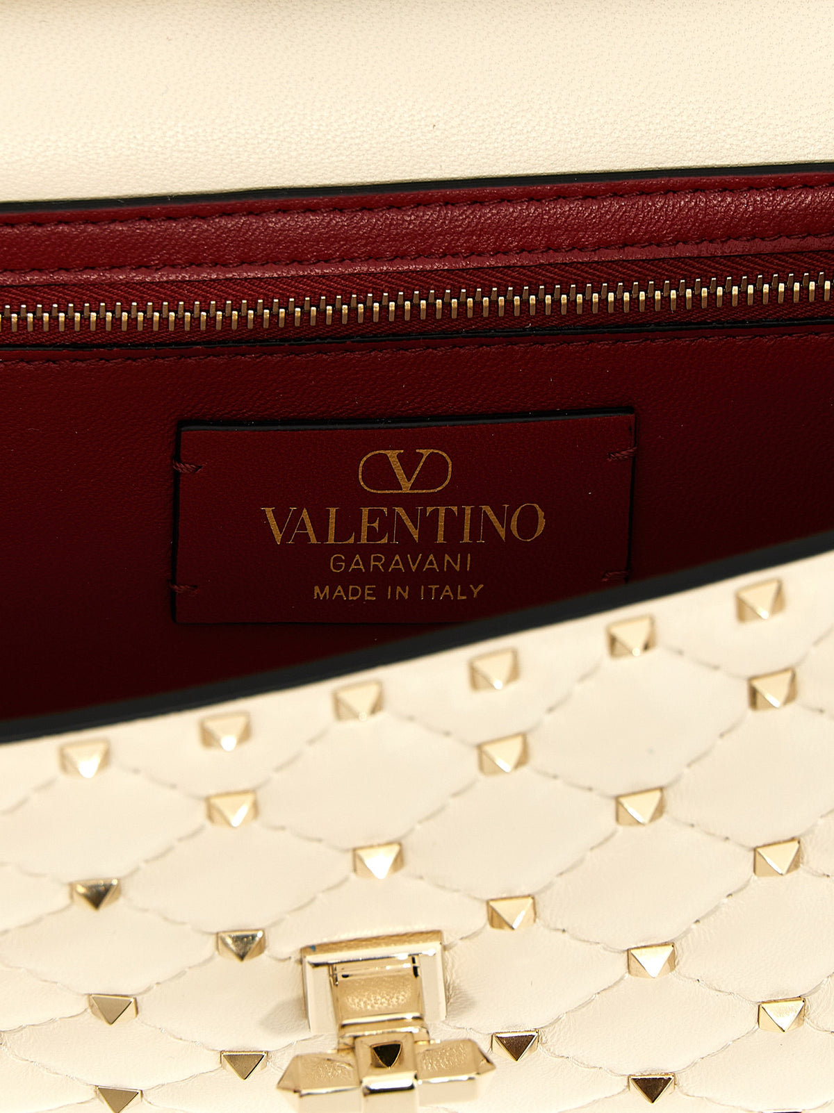 Valentino Garavani Rockstud Spike Crossbody Clutch Bag - Light Ivory