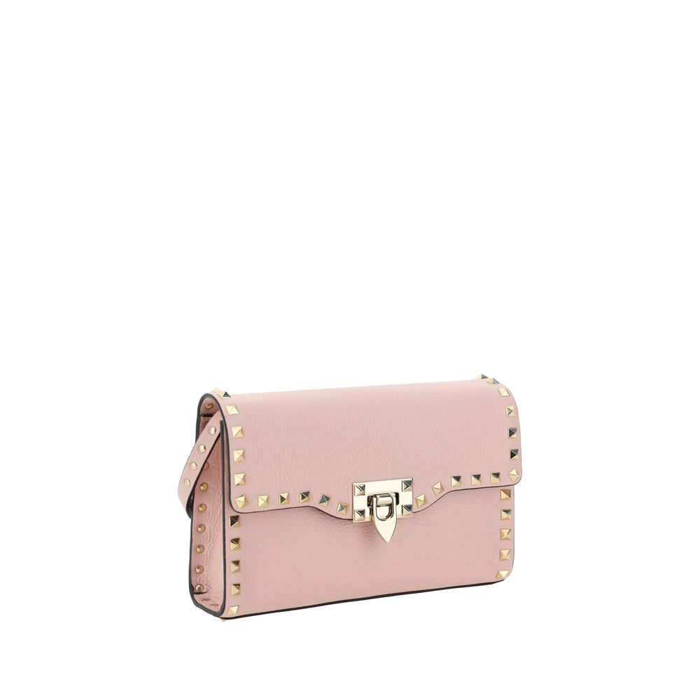 Valentino Garavani Rockstud Small Shoulder Bag - Pink Grained Leather